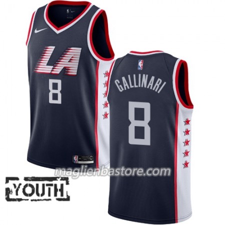 Maglia NBA Los Angeles Clippers Danilo Gallinari 8 2018-19 Nike City Edition Navy Swingman - Bambino